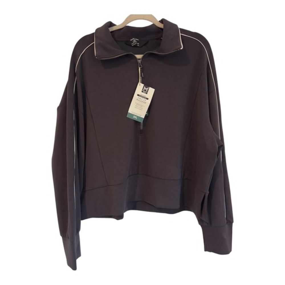 Members Mark Womens Sandwash Half Zip Pullover Black 3XL New With Tags